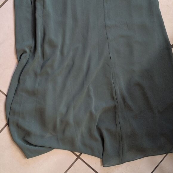 NWT After Six Skinny One-Shoulder Trumpet Gown Front Slit Vineyard Green Size 16 - Picture 15 of 15